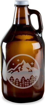 Mountain & Forest Badge Trees 64 Ounce Beer Wine Growler