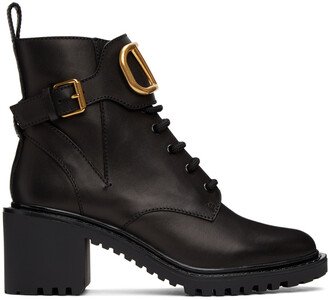 Leather VLogo Combat Boots