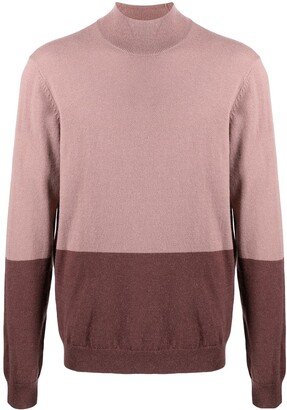 Two-Tone Roll-Neck Jumper