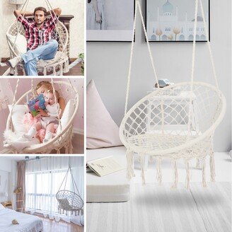 Starx Decor Max 330 Lbs Hanging Cotton Rope Hammock Swing Chair