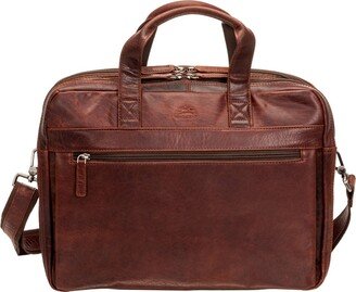 Mancini Men's Buffalo Double Compartment Briefcase for 15.6