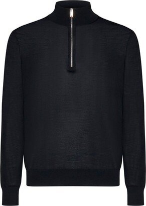 Zip Detailed Long-Sleeved Jumper