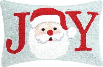 Joy Santa Hooked Throw Pillow