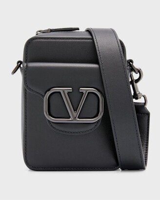 Men's VLogo Leather Crossbody Bag