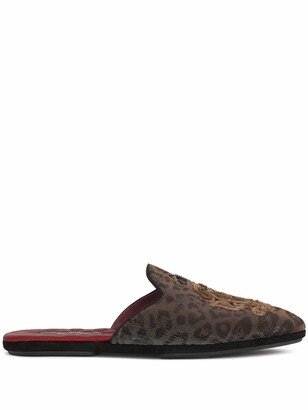 Bramante leopard print slippers