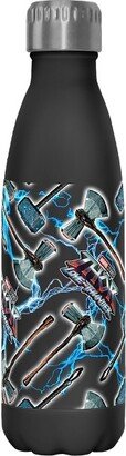 Thor: Love and Thunder Stormbreaker and Mjolnir Electric Pattern Stainless Steel Water Bottle - Black - 17 oz.