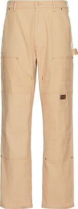 Advisory Board Crystals Diamond Stitch Double Knee Pant in Tan