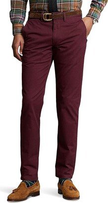 Straight Fit Stretch Chino Pants (Rich Ruby) Men's Casual Pants