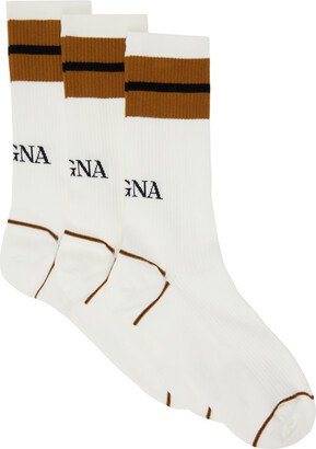 Three-Pack White Legacy Road Socks