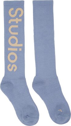 Blue Logo Knee Socks