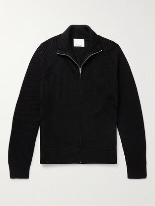 Marant Benett Ribbed Merino Wool Half-Zip Sweater