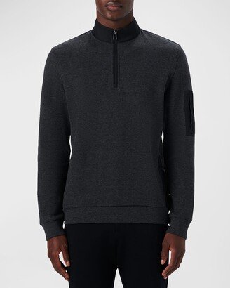 Men's Mixed Nylon Knit Quarter-Zip Sweater