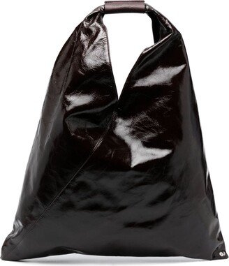 Japanese triangle leather tote