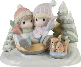 Away We Go in The Snow Limited Edition Bisque Porcelain Figurine