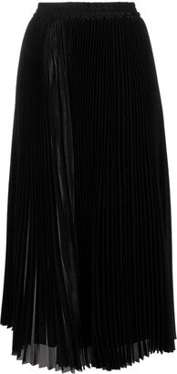 High-Waisted Pleated Midi Skirt