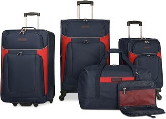 Oceanview 5-Pc. Luggage Set, Created for Macy's - Navy/Red