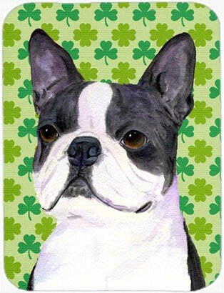 SS4447LCB 12″ x 15″ Boston Terrier St. Patricks Day Shamrock Portrait Glass Cutting Board, Large