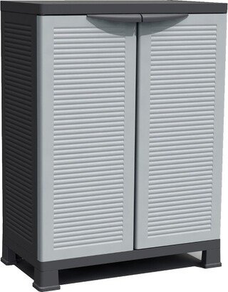 RAM Quality Products PRESTIGE Adjustable 1 Shelf Tool Storage Organizing Utility Cabinet with Lockable Double Doors, Gray