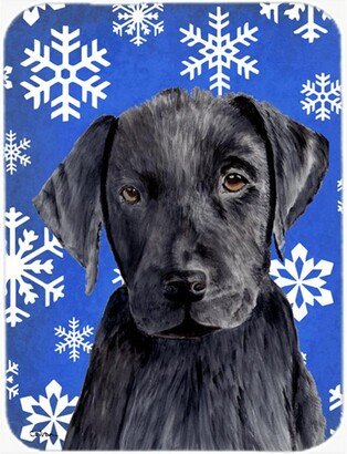 Labrador Winter Snowflakes Holiday Glass Cutting Board