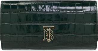 Leather Wallet With Logo - Green