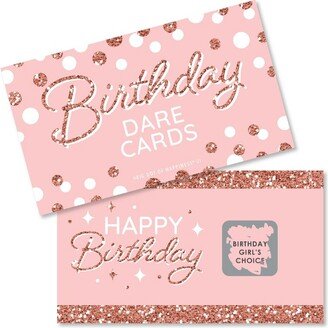 Big Dot of Happiness Pink Rose Gold Birthday - Happy Birthday Party Game Scratch Off Dare Cards - 22 Count