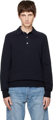 Navy Spread Collar Polo