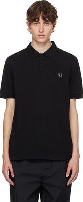 Black Embroidered Polo-AA