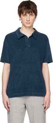 Blue Open Placket Polo