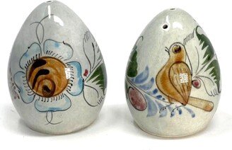 Tonala Mexican Pottery Egg Folk Art Salt & Pepper Shakers