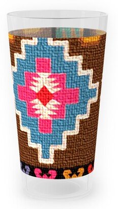 Outdoor Pint Glasses: Kilim - Brown Outdoor Pint Glass, Multicolor