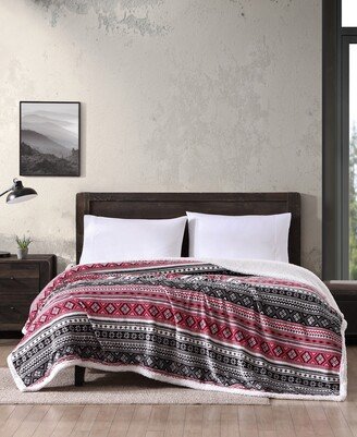 Classic Fair Isle Black Ultra Soft Plush Fleece Reversible Blanket, Twin