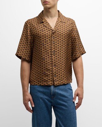 Men's Printed Silk Camp Shirt