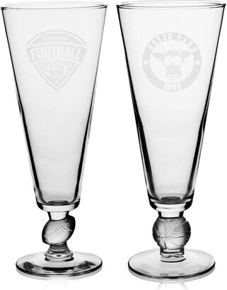 Personalized Sport Themed Pilsner, 13Oz Glasses, Vintage Fantasy Football & Basketball Barware