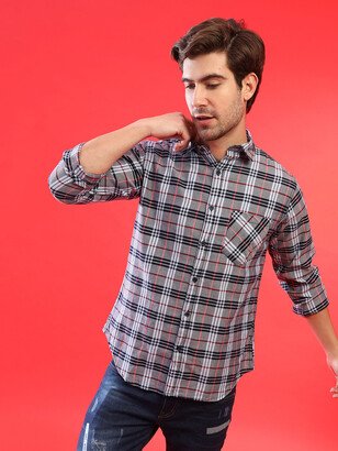 Campus Sutra Men Checkered Stylish New Trends Spread Casual Shirt