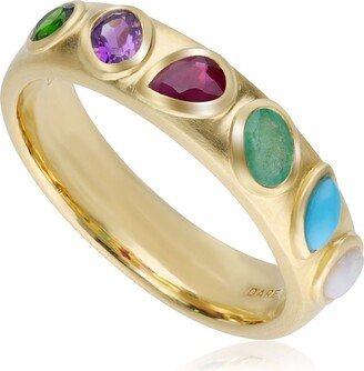 Gemondo Coded Whispers Brushed 9Ct Yellow Gold 'Dare To' Acrostic Gemstone Ring