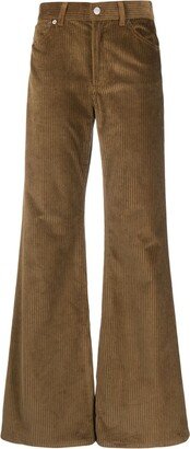 Logo-Patch Corduroy Flared Trousers