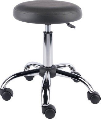 Clyde Adjustable Cushion Swivel Counter Height Barstool Charcoal/Chrome