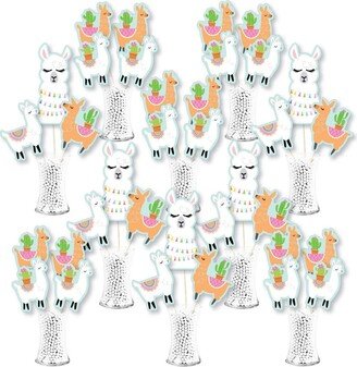 Big Dot Of Happiness Whole Llama Fun - Fiesta Centerpiece Sticks - Showstopper Table Toppers - 35 Pc