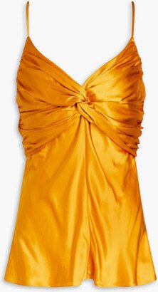 Bow-detailed silk-satin camisole