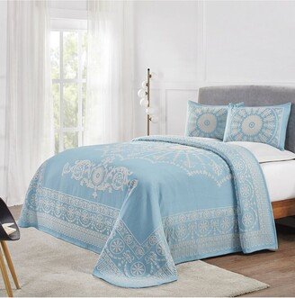 Kymbal Traditional Medallion Lightweight Woven Jacquard Oversized Cotton Blend Bedspread Set