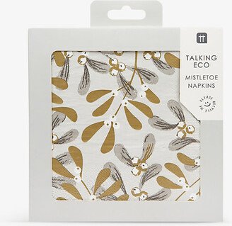 Selfridges Edit Botanical Mistletoe Paper Napkins Pack of 21 33cm