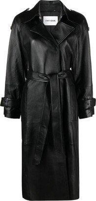 IVY OAK Lilith leather trench coat