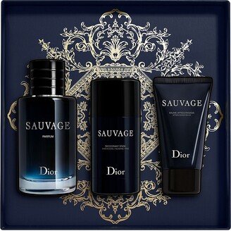 Sauvage 3-Piece Parfum, Deodorant, & After-Shave Balm Gift Set