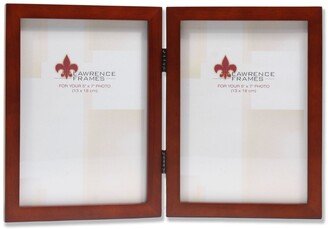 Hinged Double Walnut Wood Picture Frame - Gallery Collection - 5 x 7