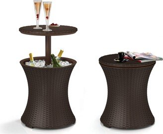 Resin Outdoor Patio Beverage Cooler Table