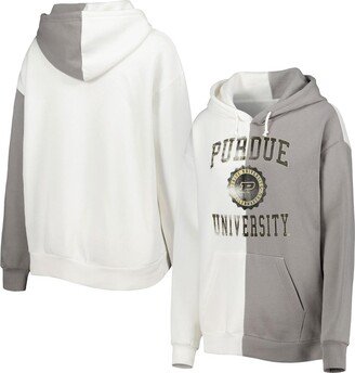 Women's Gameday Couture Gray, White Purdue Boilermakers Split Pullover Hoodie - Gray, White