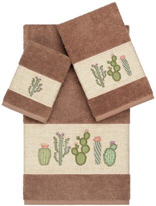 Mila 3-Piece Embellished Towel Set - Latte