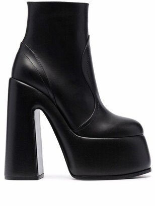 Platform Leather Ankle Boots-AA