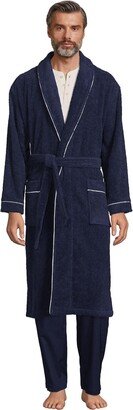 Men's Calf Length Piped Turkish Terry Robe