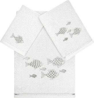 Turkish Cotton Figi 3Pc Embellished Towel Set